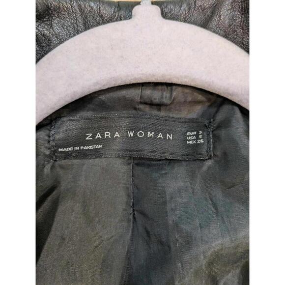 Women's Zara Small biker black 100% Sheep leather jacket-Excellent Shape - Picture 9 of 9